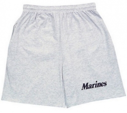 Marines Training Shorts Grey Marines Logo Shorts
