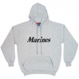 Kid's Marines Hoodie Grey/Black Pullover Hoodie