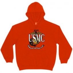 USMC Globe And Anchor Red Hoodie Sweatshirts