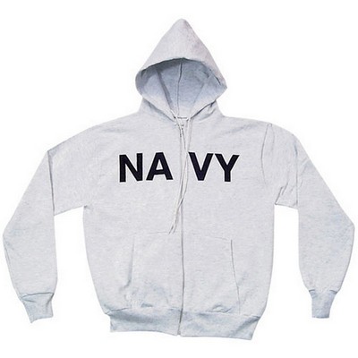 Navy Logo Military Sweatshirt Zip Hooded Sweatshirt: Army Navy Shop