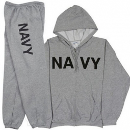 Navy Sweatjacket And Sweatpants Combo