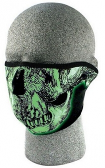 Glow In The Dark Neoprene Skull Half Masks