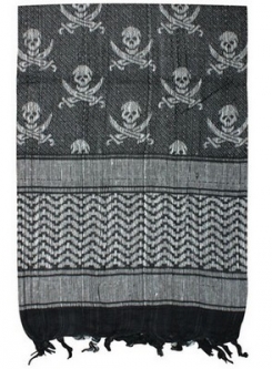 Skulls Shemagh Wrap Black Skulls Shemagh