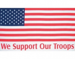 We Support Our Troops American Flag Banner