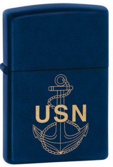 US Navy Logo Zippo&Reg; Lighter Navy Blue