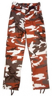 Military Fatigues (BDU's) Red Camouflage Pants