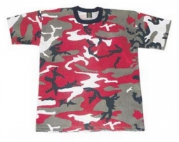 Camouflage T-Shirts - Red Camo Shirt 3XL