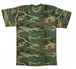 Camouflage T-Shirts Woodland Camo Shirt US Made 3XL