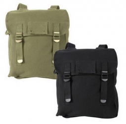 Military Mussette Bag Black Canvas