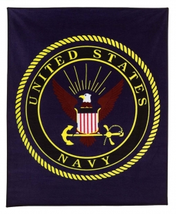 Navy Military Logo Blankets US Military Fleece Blankets
