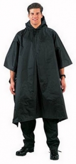 Rip Stop Rain Poncho In Black