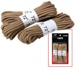 Military Boot Laces Desert Tan 3 Pack