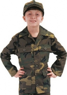 Boy's Camouflage Fatigue Shirt Size 18