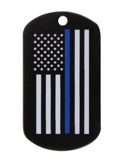 Thin Blue Line USA Flag Dog Tag