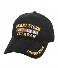 Cap - Desert Storm Vet With 3 Rib, (Black Brushed)