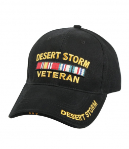 Cap - Desert Storm Vet With 3 Rib, (Black Brushed)