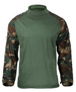 Military Combat Shirt Woodland Camouflage