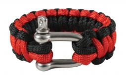 Thin Red Line Paracord Bracelet With D-Shackle