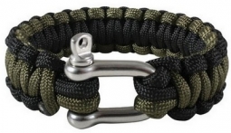 Paracord Bracelet W/D-Shackle Olive/Black