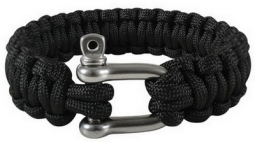 Black Paracord Bracelet W/D-Shackle