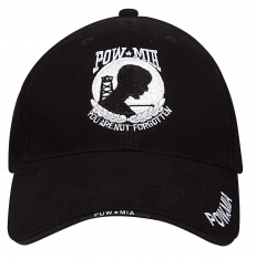 Embroidered Ball Cap - POW/MIA not forgotten - Black
