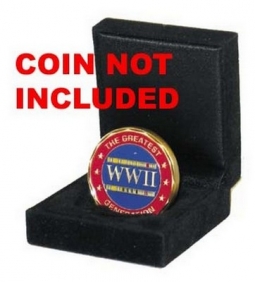 Challenge Coin Display-Blk Felt Single