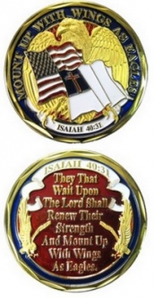 Challenge Coin-Wings As Eagles - Isaiah 40:31