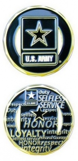 Challenge Coin-US Army Values Cut Out