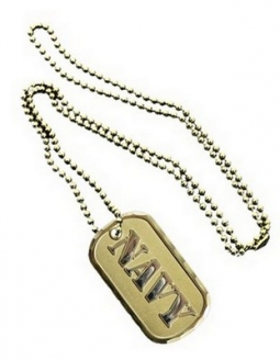 Dog Tag-Navy (Gold)