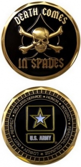 Challenge Coin-Army Death Spades/Skull