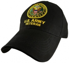 Cap - U.S. Army Veteran With Logo (Black Brushed)