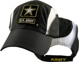 Cap - Army Logo Black/Wht Perforated