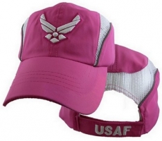 Cap - USAF Logo (Pink)/Wht Perforated