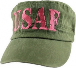 Cap - USAF (Pink) Letters (Od) Flat Top