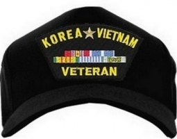 USA-Made Emblematic Cap - Korea*Vietnam Veteran With Ribbons