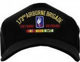 USA-Made Emblematic Cap - 173Rd Airborne Brigade Vietnam (Black)