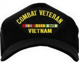 USA-Made Emblematic Cap - Combat Veteran Vietnam (With Ribbons)