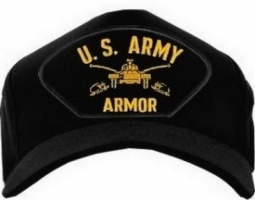 USA-Made Emblematic Cap - US Army Armor (Black)