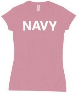 Pink Military Navy Logo Babydoll T-Shirts
