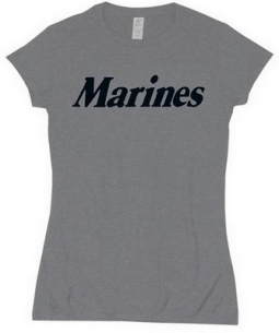 Women's Marines T-Shirt Grey Babydoll T