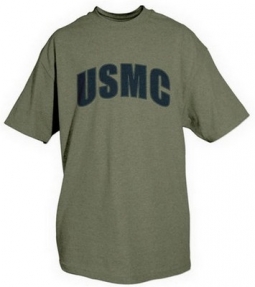USMC Logo T-Shirt Olive Drab/Black