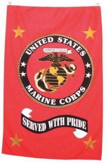 US Marine Corp Banner Served With Pride