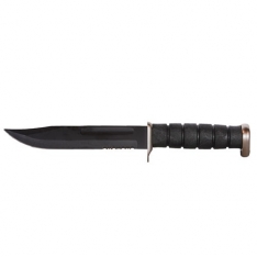 Combat Military Knife Black Serrated Blade