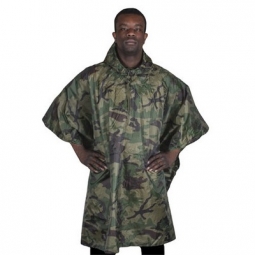 Ripstop Poncho - Woodland Camo