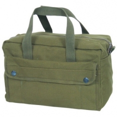 Mechanic's Tool Bag with Brass Zipper - Olive Drab
