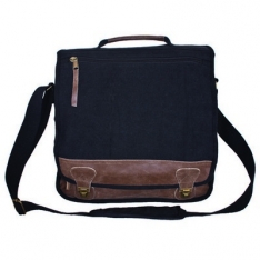 Classic Euro-Style Messenger Bag - Black
