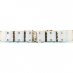 Nylon Pistol Belt - Metal Buckle - White