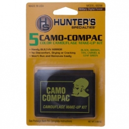 5-Color Camouflage Compac Face Paint - Military Digital Forest - Black/Brown/Tan/Carmel/Leaf Green