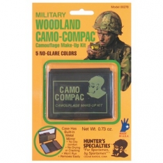 5-Color Camouflage Compac Face Paint - Leaf Green/Flt Black/Bark Grey/Forest Green/Mud Brown