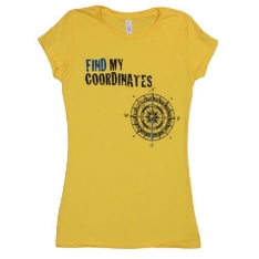 Women's Cotton Tee's - Find My Coordinates - Yellow